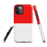 Indonesia Indonesian Flag iPhone Case 15 14 13 12 11 Pro Max Plus Mini Tough Fitted Hard Protective Shell Glossy Rubber Phone Case Gift Idea