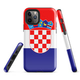 Funda para iPhone 15, 14, 13, 12 y 11 Pro Max Plus Mini con bandera croata Ideas para regalos Mapa del país Horizonte Regalo para ella Ideas para él Recuerdo de viaje