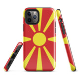 North Macedonia Macedonian Flag iPhone Case 15 14 13 12 11 Pro Max Plus Mini Gift Ideas Country Map Skyline Gift  Travel  Souvenir