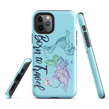 Born to travel iPhone Hülle 15 14 13 12 11 Pro Max Plus Mini Geschenk Reise Souvenir