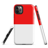 Indonesia Indonesian Flag iPhone Case 15 14 13 12 11 Pro Max Plus Mini Tough Fitted Hard Protective Shell Glossy Rubber Phone Case Gift Idea