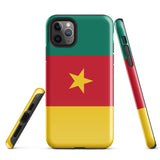 Funda para iPhone 15, 14, 13, 12 y 11 Pro Max Plus Mini con bandera de Camerún Ideas de regalo Mapa del país Horizonte Regalo Recuerdo de viaje