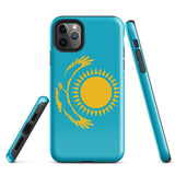 Kasachstan Kasachische Flagge iPhone Hülle 15 14 13 12 11 Pro Max Plus Mini Geschenkideen Landkarte Skyline Geschenk für Sie Ihn Ideen Reise Souvenir