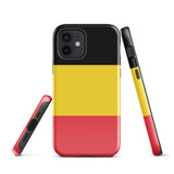 Funda para iPhone 15, 14, 13, 12 y 11 Pro Max Plus Mini con bandera belga Ideas para regalos Mapa del país Horizonte Regalo para ella Ideas para él Recuerdo de viaje