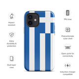 Funda para iPhone 15, 14, 13, 12, 11 Pro Max Plus Mini con bandera griega, regalo de recuerdo de viaje