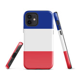 Funda para iPhone 15, 14, 13, 12 y 11 Pro Max Plus Mini con bandera francesa Ideas para regalos Mapa del país Horizonte Regalo para ella Ideas para él Recuerdo de viaje