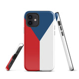 Czech Republic Czechia Česko Flag iPhone Case 15 14 13 12 11 Pro Max Plus Mini Tough Fitted Hard Protective Shell Glossy Rubber Phone Case