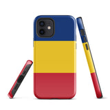 Romania Romanian Flag iPhone Case 15 14 13 12 11 Pro Max Plus Mini Tough Fitted Hard Protective Shell Glossy Rubber Phone Case Gift Idea
