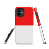 Indonesia Indonesian Flag iPhone Case 15 14 13 12 11 Pro Max Plus Mini Tough Fitted Hard Protective Shell Glossy Rubber Phone Case Gift Idea