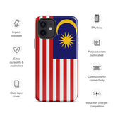 Funda para iPhone 15, 14, 13, 12, 11 Pro Max Plus Mini con bandera de Malasia, regalo de recuerdo de viaje