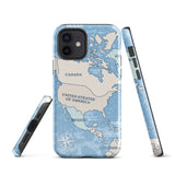 Mapa del mundo que viaja por América del Norte Funda para iPhone 15 14 13 12 11 Pro Max Plus Mini Regalo Recuerdo de viaje