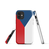 Czech Republic Czechia Česko Flag iPhone Case 15 14 13 12 11 Pro Max Plus Mini Tough Fitted Hard Protective Shell Glossy Rubber Phone Case