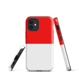 Indonesia Indonesian Flag iPhone Case 15 14 13 12 11 Pro Max Plus Mini Tough Fitted Hard Protective Shell Glossy Rubber Phone Case Gift Idea