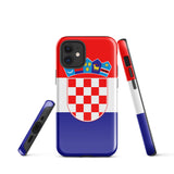 Funda para iPhone 15, 14, 13, 12 y 11 Pro Max Plus Mini con bandera croata Ideas para regalos Mapa del país Horizonte Regalo para ella Ideas para él Recuerdo de viaje