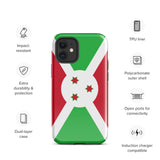 Funda para iPhone 15, 14, 13, 12, 11 Pro Max Plus Mini con bandera de Burundi, regalo de recuerdo de viaje