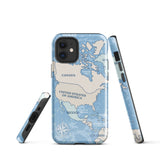 Mapa del mundo que viaja por América del Norte Funda para iPhone 15 14 13 12 11 Pro Max Plus Mini Regalo Recuerdo de viaje