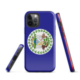 Belice Funda para iPhone con la bandera de Belice 15, 14, 13, 12, 11 Pro Max Plus Mini Ideas de regalo Mapa del país Horizonte Regalo para ella Ideas para él Recuerdo de viaje