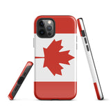Funda para iPhone 15, 14, 13, 12 y 11 Pro Max Plus Mini con bandera canadiense Ideas para regalos Mapa del país Horizonte Regalo para ella Ideas para él Recuerdo de viaje