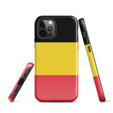 Funda para iPhone 15, 14, 13, 12 y 11 Pro Max Plus Mini con bandera belga Ideas para regalos Mapa del país Horizonte Regalo para ella Ideas para él Recuerdo de viaje