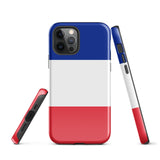 Funda para iPhone 15, 14, 13, 12 y 11 Pro Max Plus Mini con bandera francesa Ideas para regalos Mapa del país Horizonte Regalo para ella Ideas para él Recuerdo de viaje