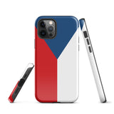 Czech Republic Czechia Česko Flag iPhone Case 15 14 13 12 11 Pro Max Plus Mini Tough Fitted Hard Protective Shell Glossy Rubber Phone Case