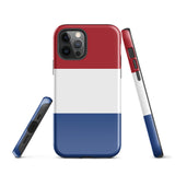 Funda para iPhone 15, 14, 13, 12, 11 Pro Max Plus Mini, carcasa protectora rígida resistente y brillante de goma con bandera holandesa, idea de regalo