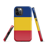 Romania Romanian Flag iPhone Case 15 14 13 12 11 Pro Max Plus Mini Tough Fitted Hard Protective Shell Glossy Rubber Phone Case Gift Idea