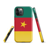 Funda para iPhone 15, 14, 13, 12 y 11 Pro Max Plus Mini con bandera de Camerún Ideas de regalo Mapa del país Horizonte Regalo Recuerdo de viaje