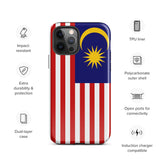 Funda para iPhone 15, 14, 13, 12, 11 Pro Max Plus Mini con bandera de Malasia, regalo de recuerdo de viaje