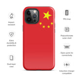 Funda para iPhone 15, 14, 13, 12 y 11 Pro Max Plus Mini con bandera china Ideas de regalo Mapa del país Horizonte Regalo para ella Ideas para él Recuerdo de viaje