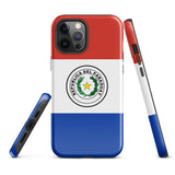 Funda para iPhone 15, 14, 13, 12 y 11 Pro Max Plus Mini con bandera de Paraguay Ideas para regalos Mapa del país Horizonte Regalo para ella Ideas para él Recuerdo de viaje
