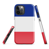 Funda para iPhone 15, 14, 13, 12 y 11 Pro Max Plus Mini con bandera francesa Ideas para regalos Mapa del país Horizonte Regalo para ella Ideas para él Recuerdo de viaje
