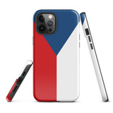 Czech Republic Czechia Česko Flag iPhone Case 15 14 13 12 11 Pro Max Plus Mini Tough Fitted Hard Protective Shell Glossy Rubber Phone Case