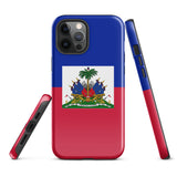 Haiti Haitian Flag iPhone Case 15 14 13 12 11 Pro Max Plus Mini Tough Fitted Hard Protective Shell Glossy Rubber Phone Case Gift Idea