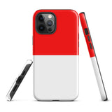 Indonesia Indonesian Flag iPhone Case 15 14 13 12 11 Pro Max Plus Mini Tough Fitted Hard Protective Shell Glossy Rubber Phone Case Gift Idea