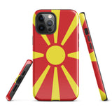 North Macedonia Macedonian Flag iPhone Case 15 14 13 12 11 Pro Max Plus Mini Gift Ideas Country Map Skyline Gift  Travel  Souvenir