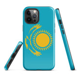 Kasachstan Kasachische Flagge iPhone Hülle 15 14 13 12 11 Pro Max Plus Mini Geschenkideen Landkarte Skyline Geschenk für Sie Ihn Ideen Reise Souvenir