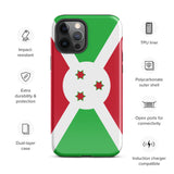 Funda para iPhone 15, 14, 13, 12, 11 Pro Max Plus Mini con bandera de Burundi, regalo de recuerdo de viaje