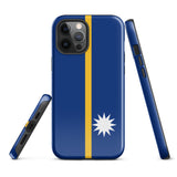 Funda para iPhone 15, 14, 13, 12, 11 Pro Max Plus Mini con la bandera de Nauru, regalo de recuerdo de viaje