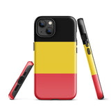 Funda para iPhone 15, 14, 13, 12 y 11 Pro Max Plus Mini con bandera belga Ideas para regalos Mapa del país Horizonte Regalo para ella Ideas para él Recuerdo de viaje