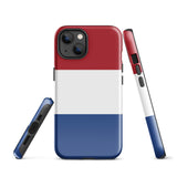 Funda para iPhone 15, 14, 13, 12, 11 Pro Max Plus Mini, carcasa protectora rígida resistente y brillante de goma con bandera holandesa, idea de regalo