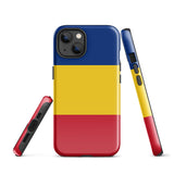 Romania Romanian Flag iPhone Case 15 14 13 12 11 Pro Max Plus Mini Tough Fitted Hard Protective Shell Glossy Rubber Phone Case Gift Idea