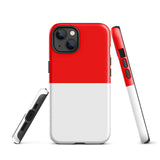 Indonesia Indonesian Flag iPhone Case 15 14 13 12 11 Pro Max Plus Mini Tough Fitted Hard Protective Shell Glossy Rubber Phone Case Gift Idea