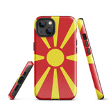 North Macedonia Macedonian Flag iPhone Case 15 14 13 12 11 Pro Max Plus Mini Gift Ideas Country Map Skyline Gift  Travel  Souvenir