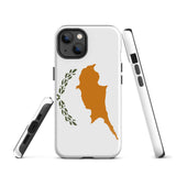 Funda para iPhone con la bandera de Chipre 15, 14, 13, 12 y 11 Pro Max Plus Mini Ideas para regalos Mapa del país Horizonte Regalo para ella Ideas para él Recuerdo de viaje