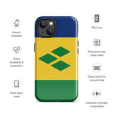 St. Vincent und die Grenadinen Flagge iPhone Hülle 15 14 13 12 11 Pro Max Plus Mini Geschenk Reise Souvenir