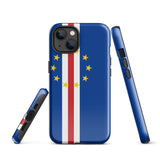 Cabo Verde Verdean Flagge iPhone Fall 15 14 13 12 11 Pro Max Plus Mini Geschenk Reise Souvenir