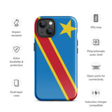 Funda para iPhone 15, 14, 13, 12, 11 Pro Max Plus Mini con la bandera de Kinshasa de la República Democrática del Congo, regalo de recuerdo de viaje