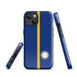 Funda para iPhone 15, 14, 13, 12, 11 Pro Max Plus Mini con la bandera de Nauru, regalo de recuerdo de viaje