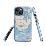 Mapa del mundo que viaja por América del Norte Funda para iPhone 15 14 13 12 11 Pro Max Plus Mini Regalo Recuerdo de viaje